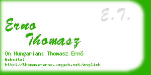erno thomasz business card