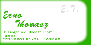 erno thomasz business card